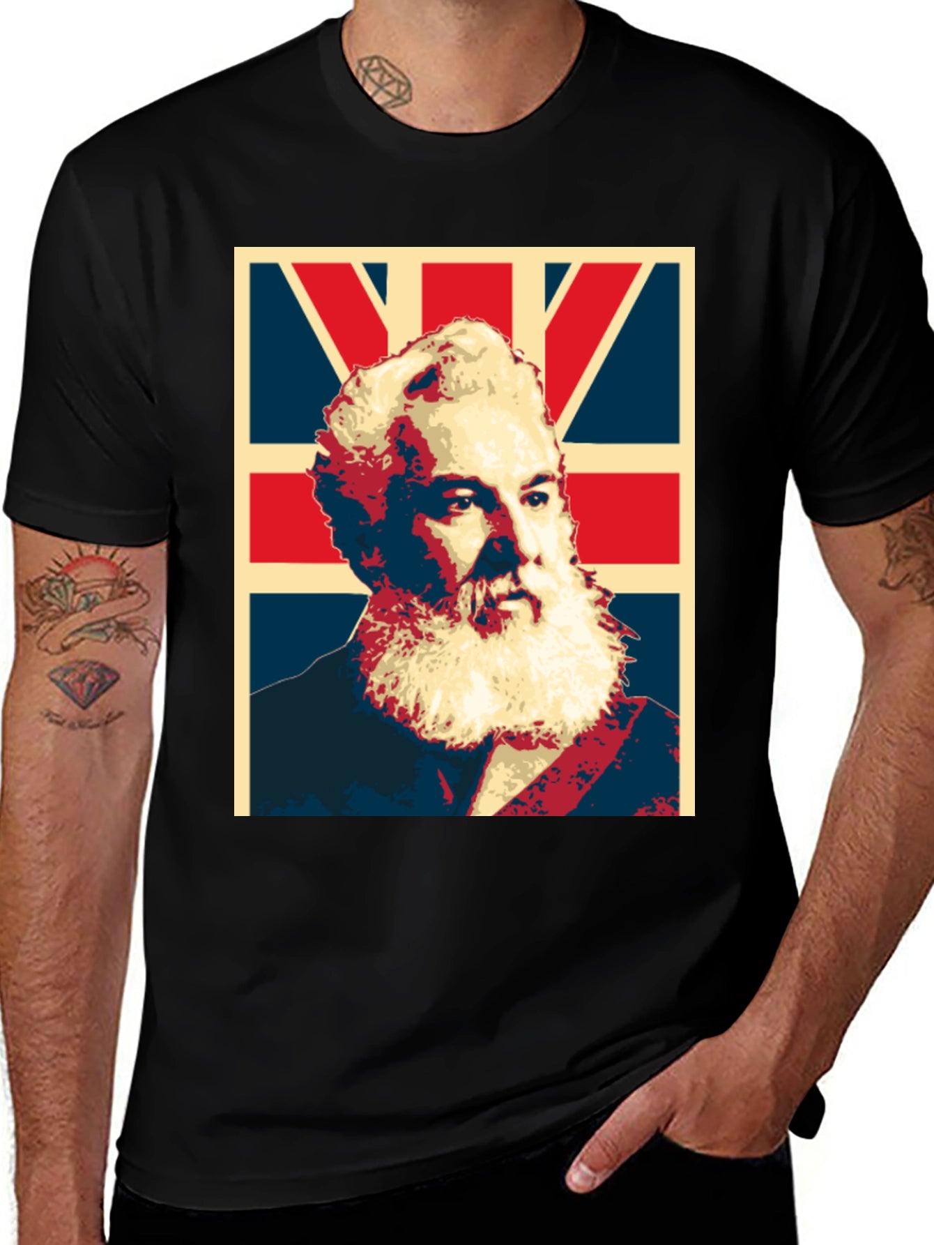 Alexander Graham Bell UK Flag Graphic T-Shirt