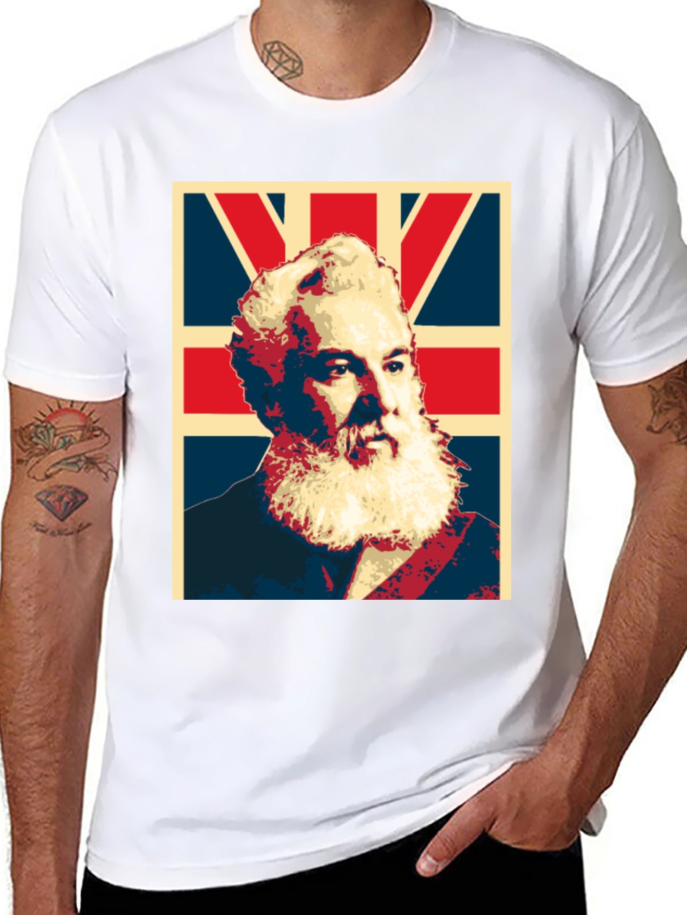 Alexander Graham Bell UK Flag Graphic T-Shirt