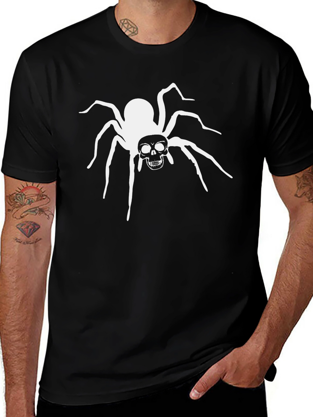 Skull Spider Graphic Tee - Dark & Edgy Style