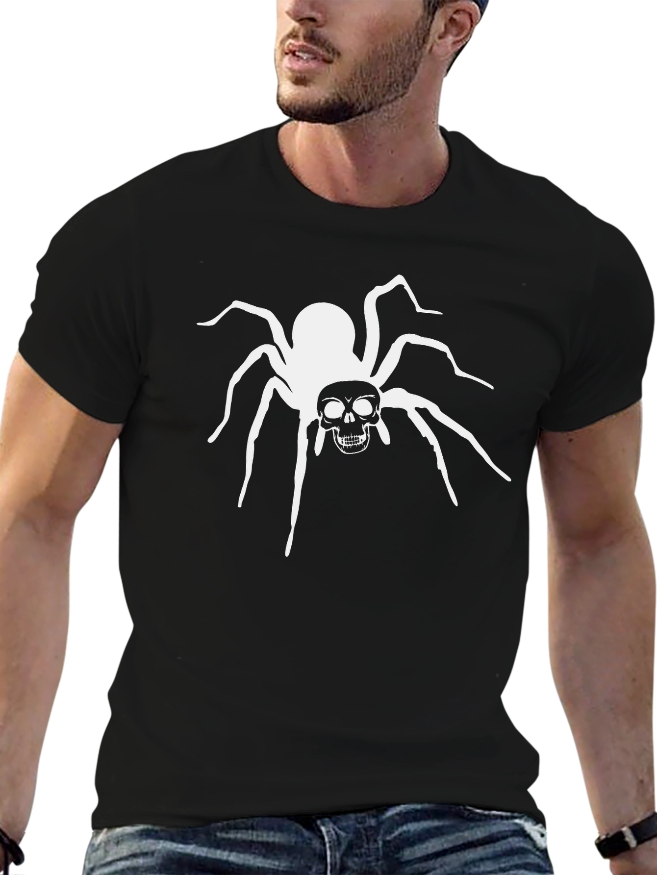 Skull Spider Graphic Tee - Dark & Edgy Style