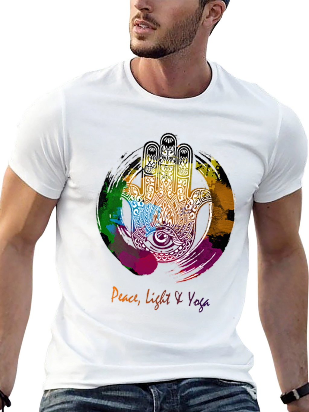 Peace Light & Yoga Hamsa Hand Graphic Tee