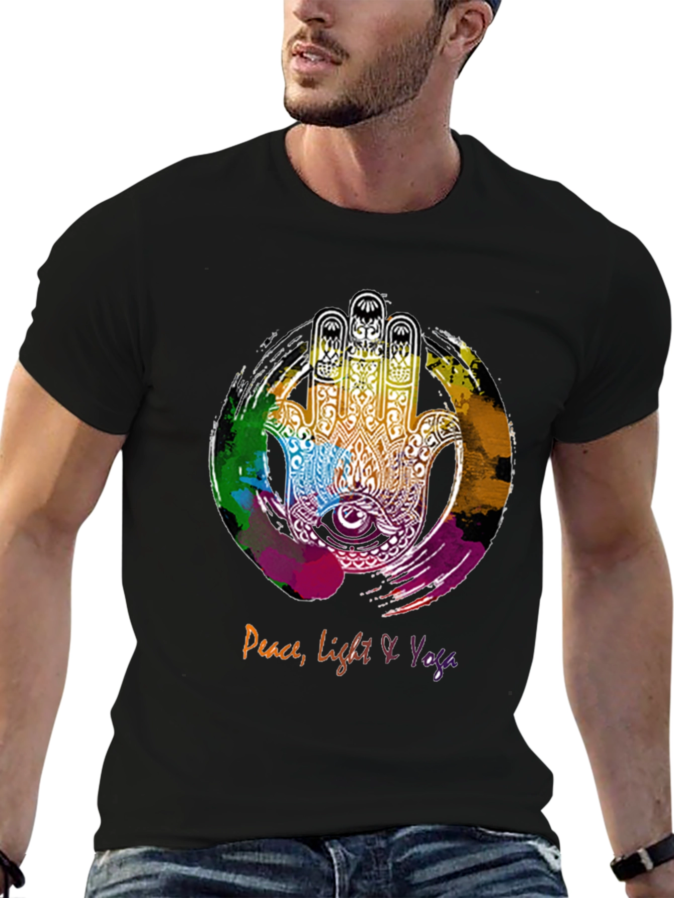 Peace Light & Yoga Hamsa Hand Graphic Tee