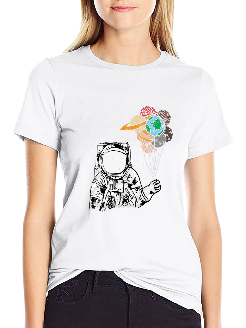 Astronaut Planet Balloon Graphic Tee