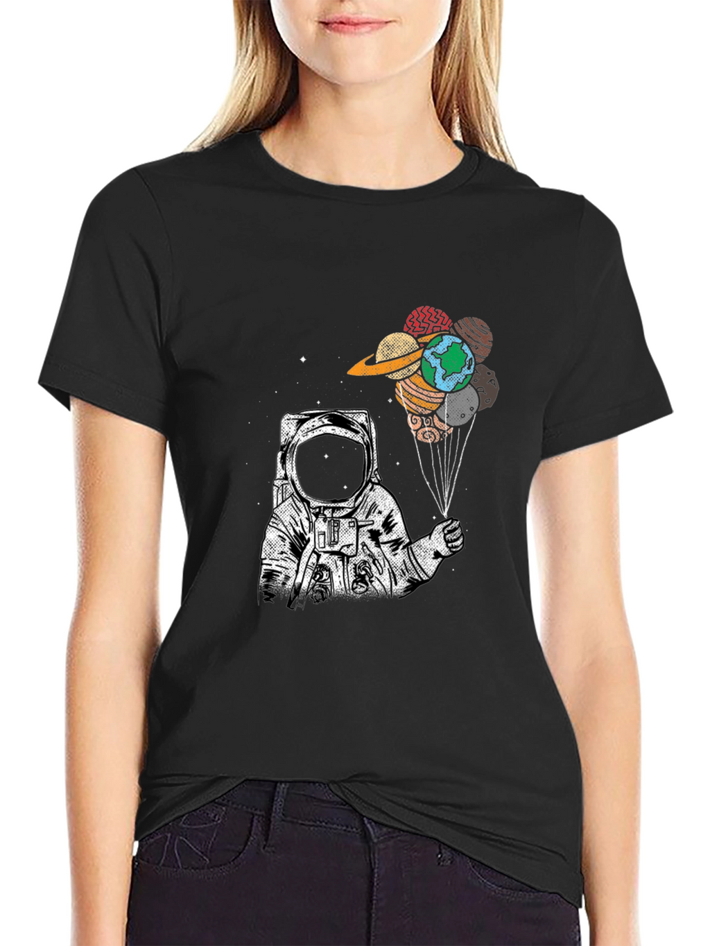 Astronaut Planet Balloon Graphic Tee