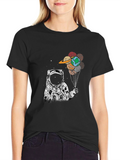 Astronaut Planet Balloon Graphic Tee