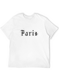 Paris Gothic Font Black T-Shirt