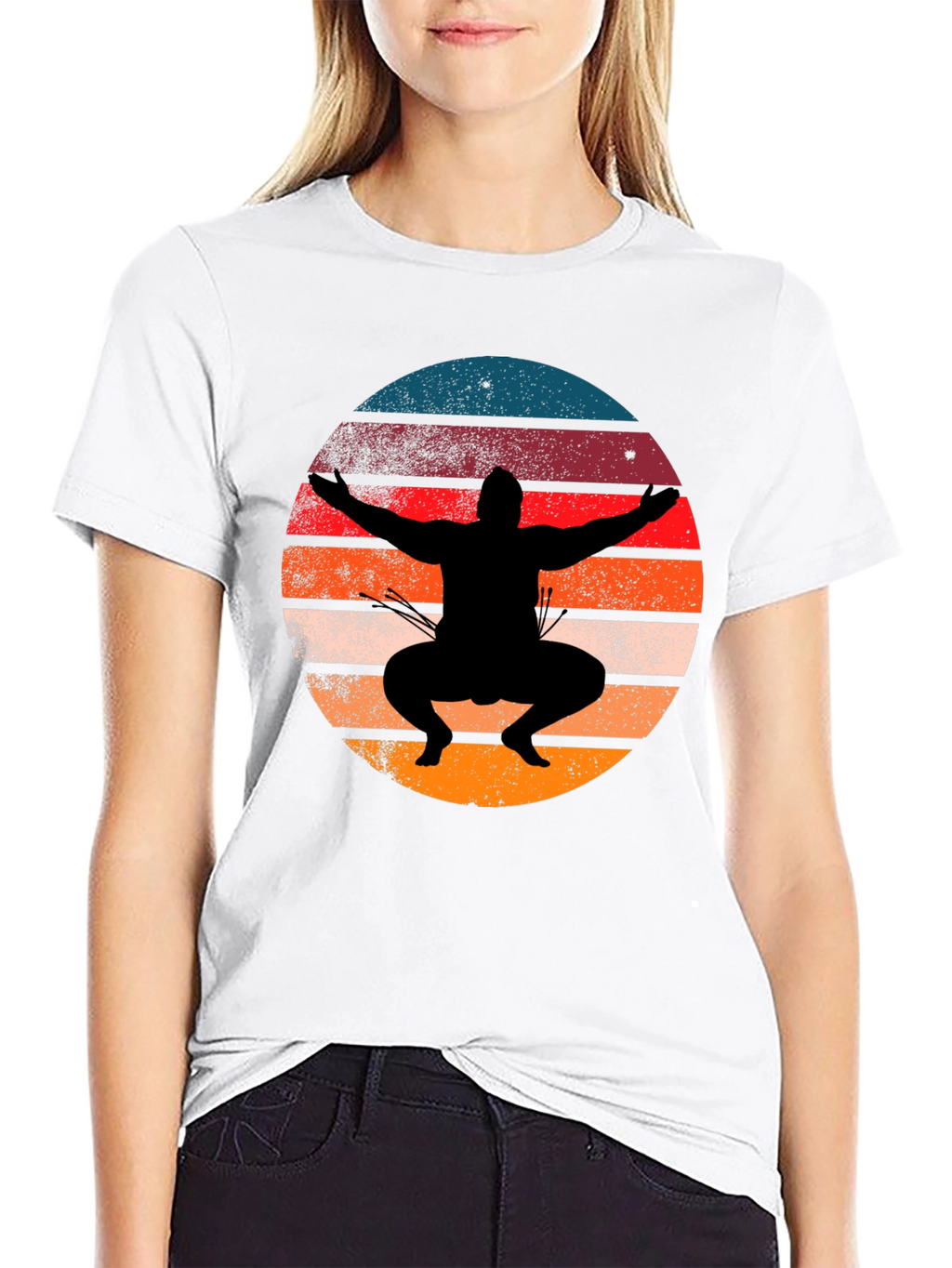 Sunset Sumo Wrestler Graphic Tee