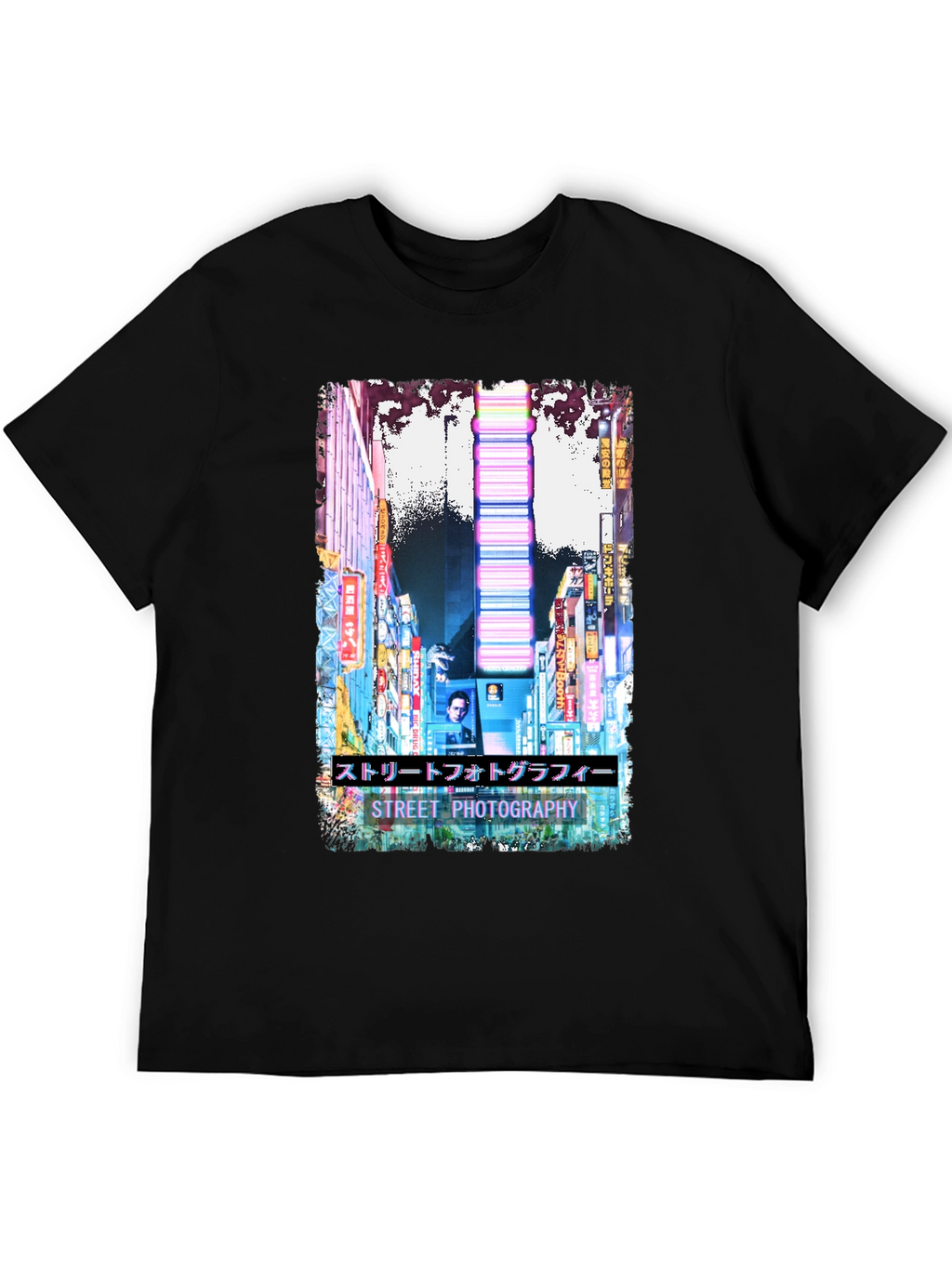 Street Photography Graphic T-Shirt - Black Cotton Tee