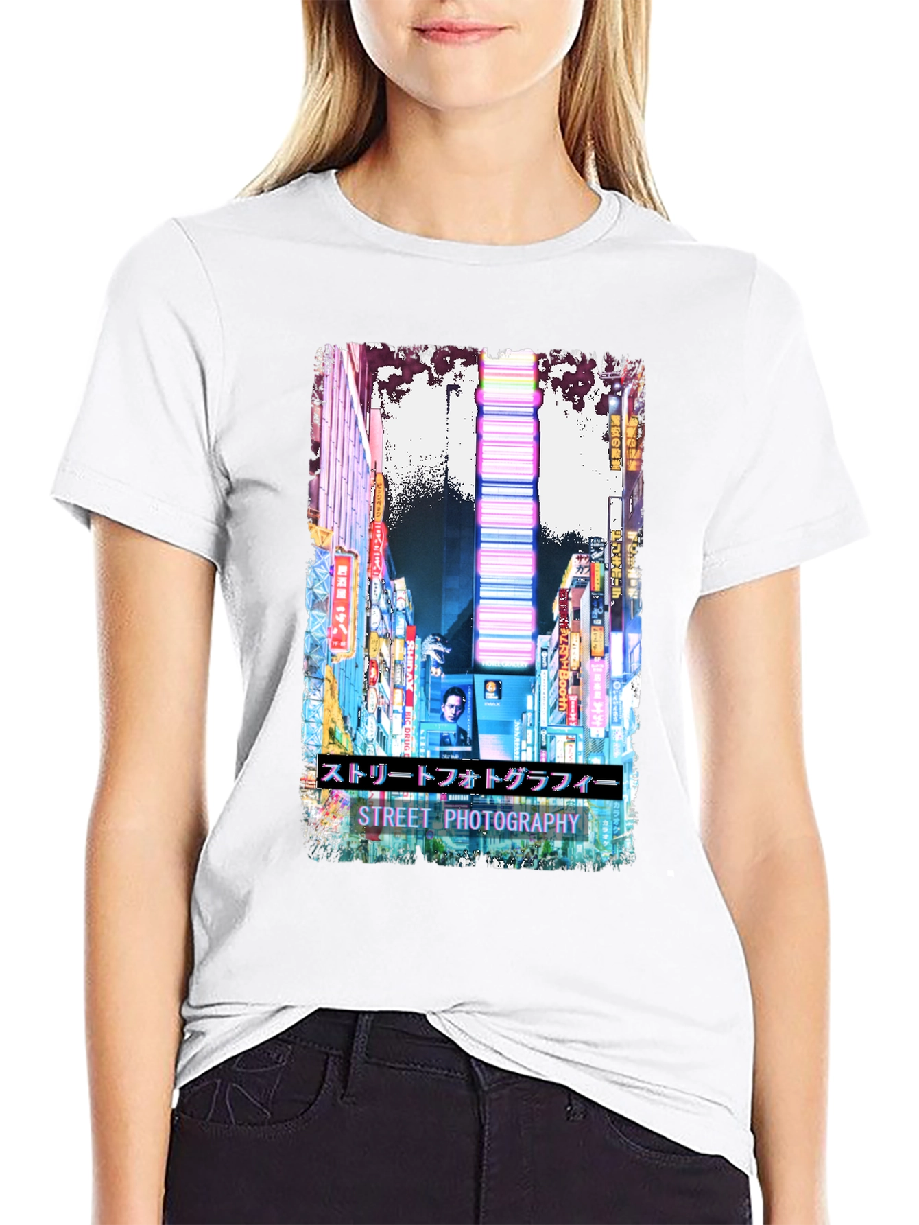 Street Photography Graphic T-Shirt - Black Cotton Tee