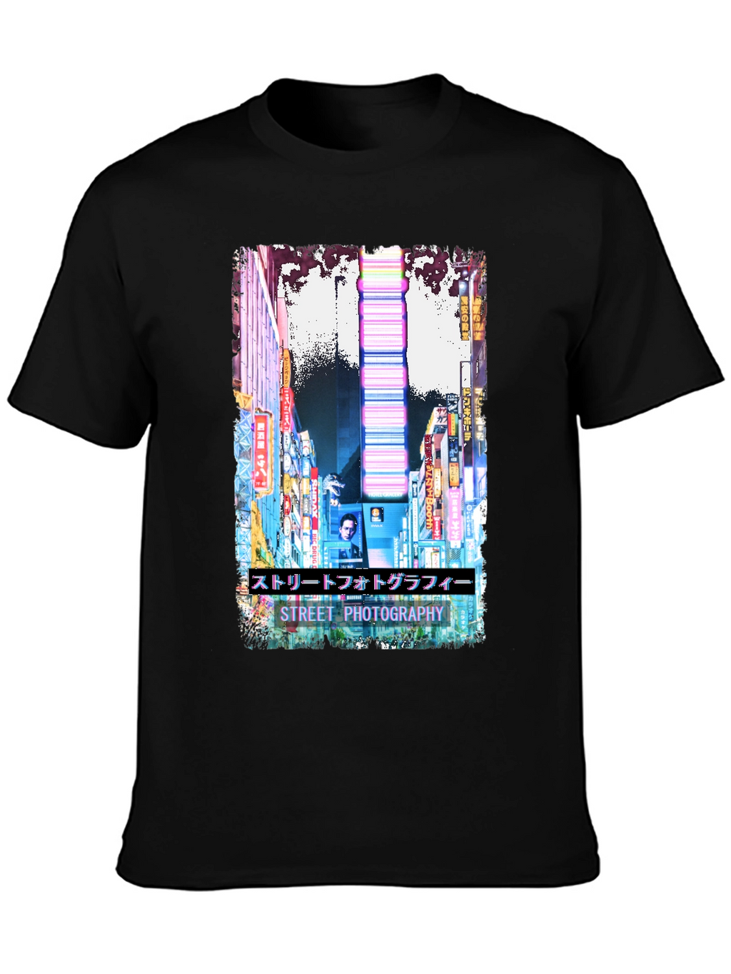 Street Photography Graphic T-Shirt - Black Cotton Tee