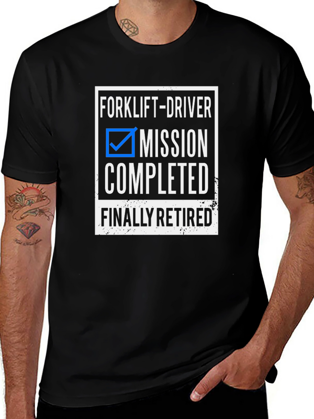 Forklift Driver Retirement T-Shirt - Mission Completed