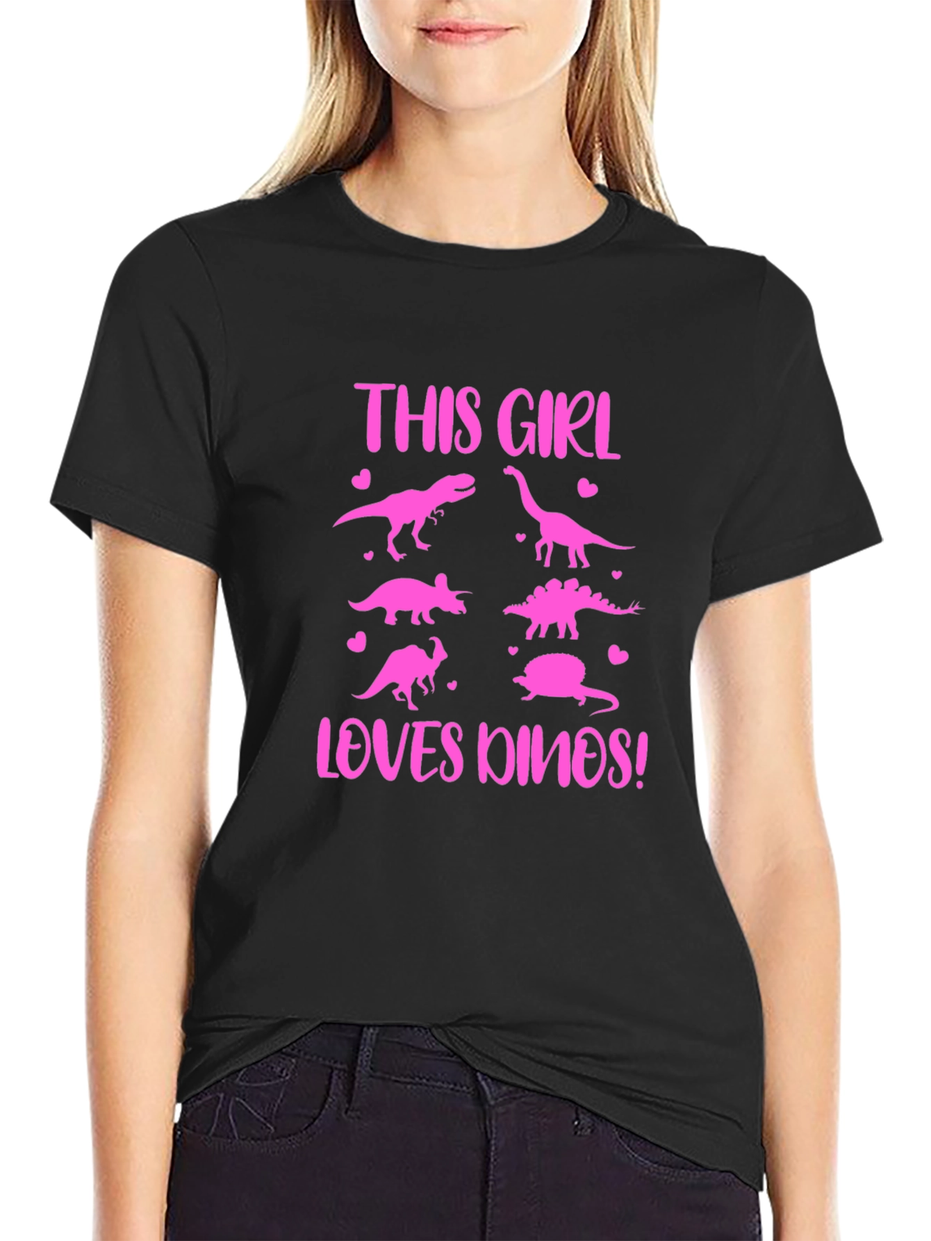 This Girl Loves Dinos T-Shirt | Dinosaur Lover Tee