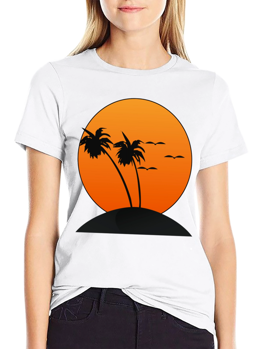 Sunset Palm Tree Graphic T-Shirt