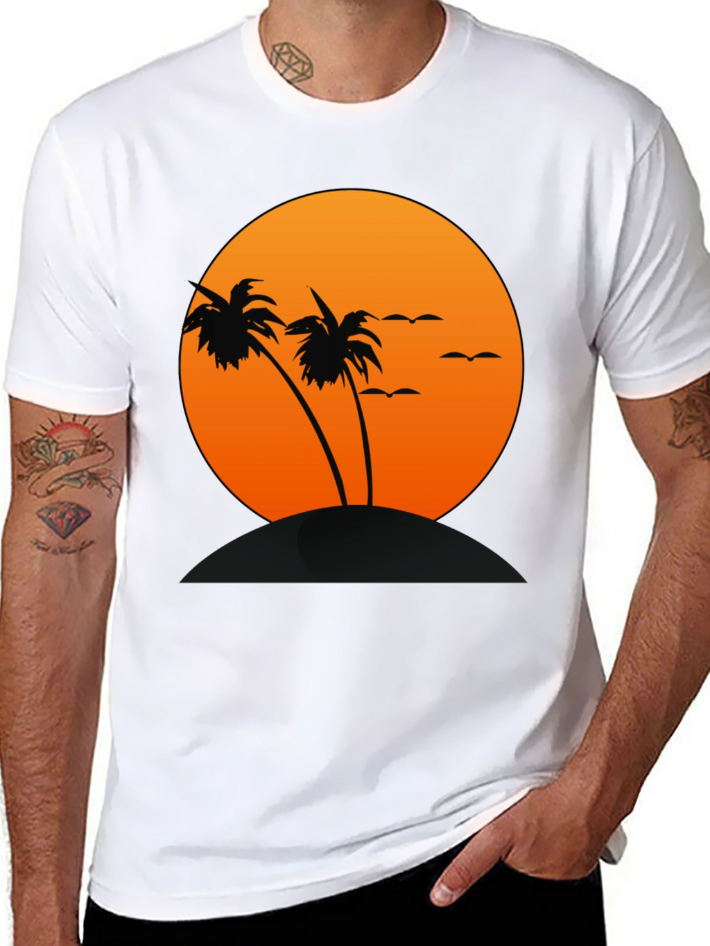 Sunset Palm Tree Graphic T-Shirt