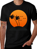 Sunset Palm Tree Graphic T-Shirt
