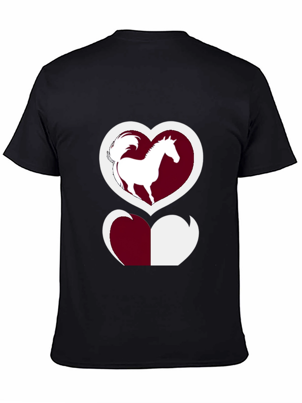 Horse Lover T-Shirt: Heart Silhouette Design