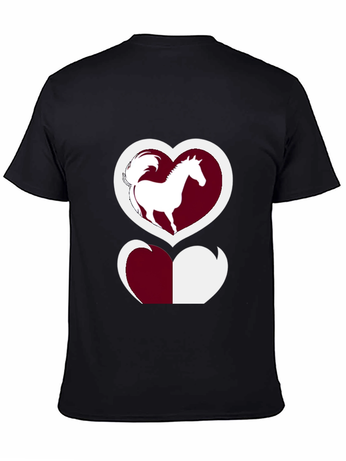 Horse Lover T-Shirt: Heart Silhouette Design