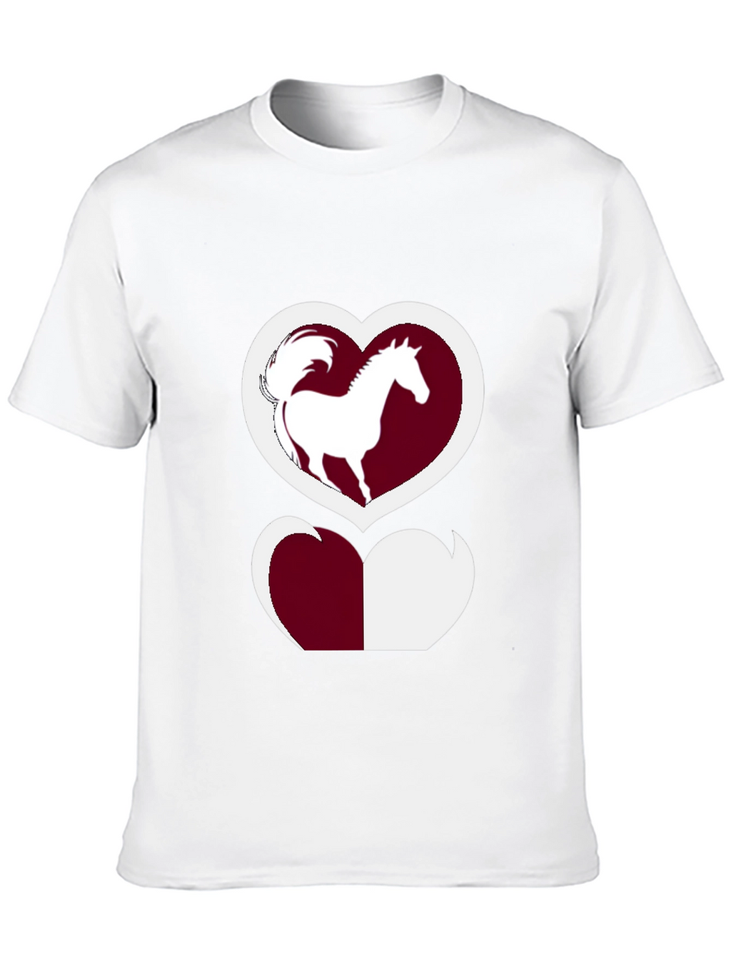Horse Lover T-Shirt: Heart Silhouette Design