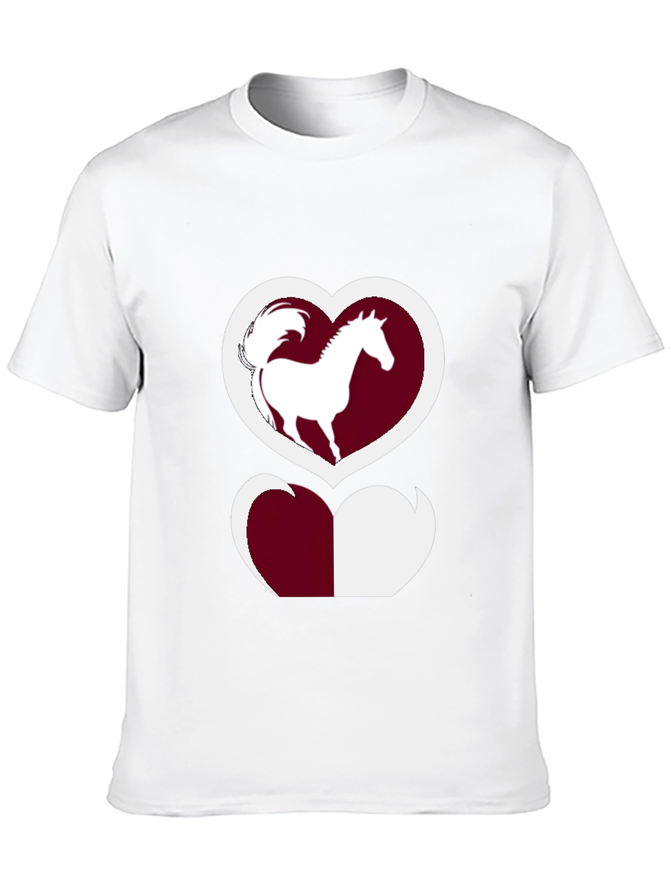 Horse Lover T-Shirt: Heart Silhouette Design