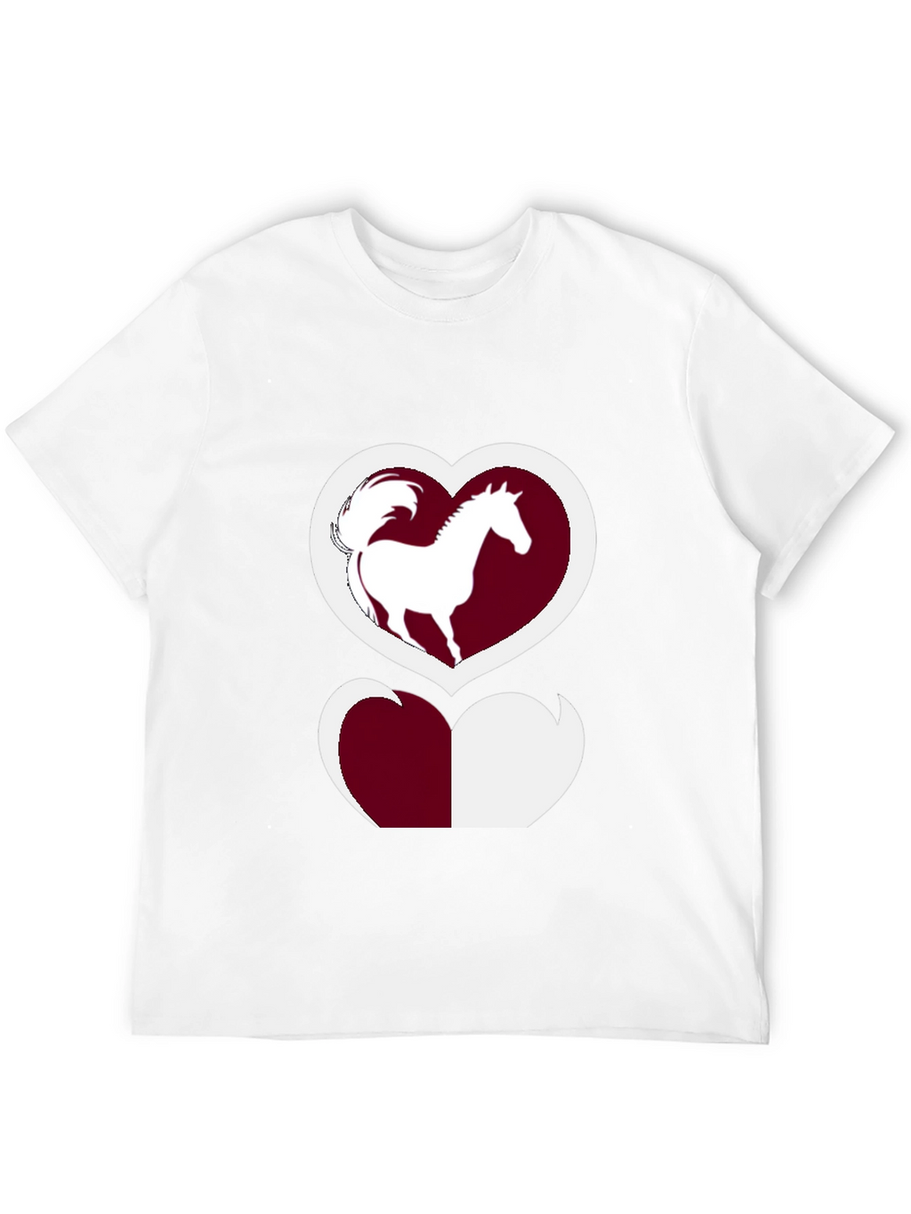 Horse Lover T-Shirt: Heart Silhouette Design