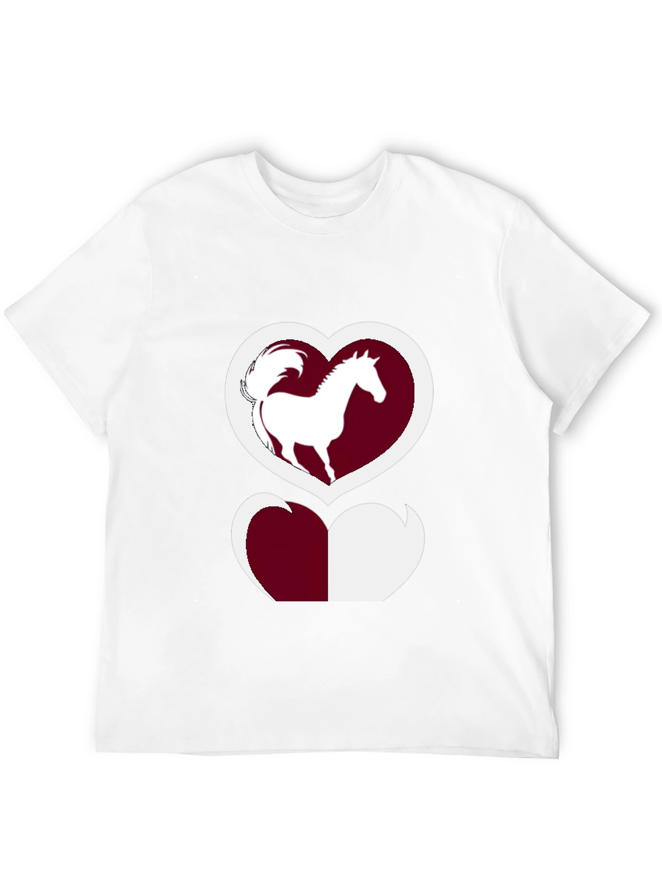 Horse Lover T-Shirt: Heart Silhouette Design