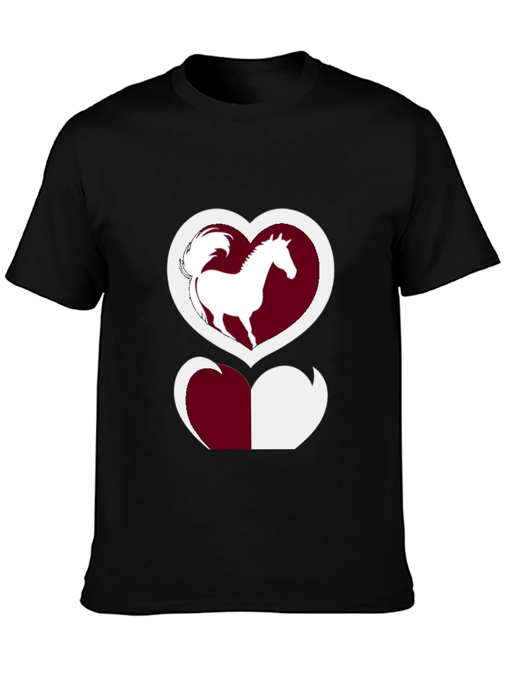 Horse Lover T-Shirt: Heart Silhouette Design