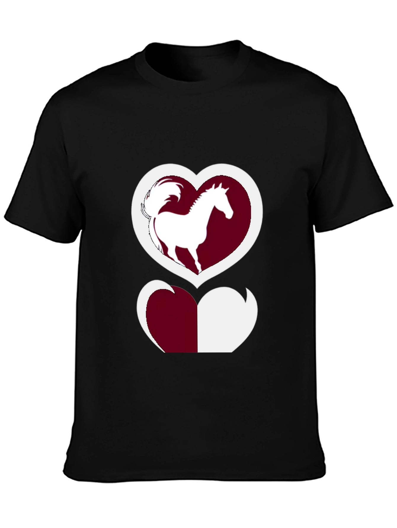 Horse Lover T-Shirt: Heart Silhouette Design