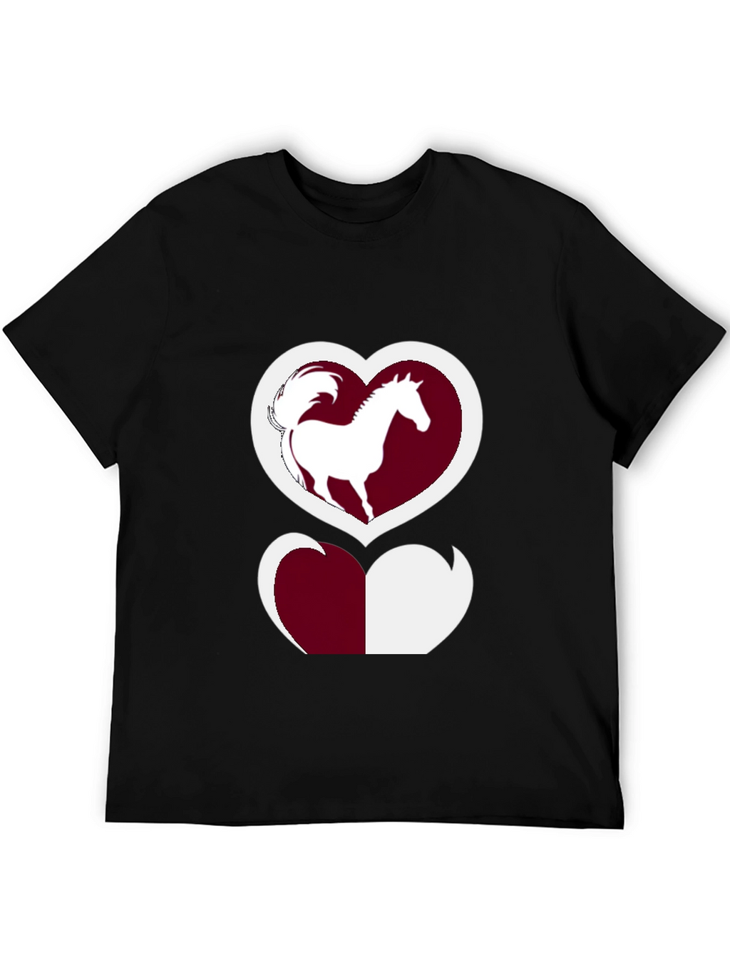 Horse Lover T-Shirt: Heart Silhouette Design
