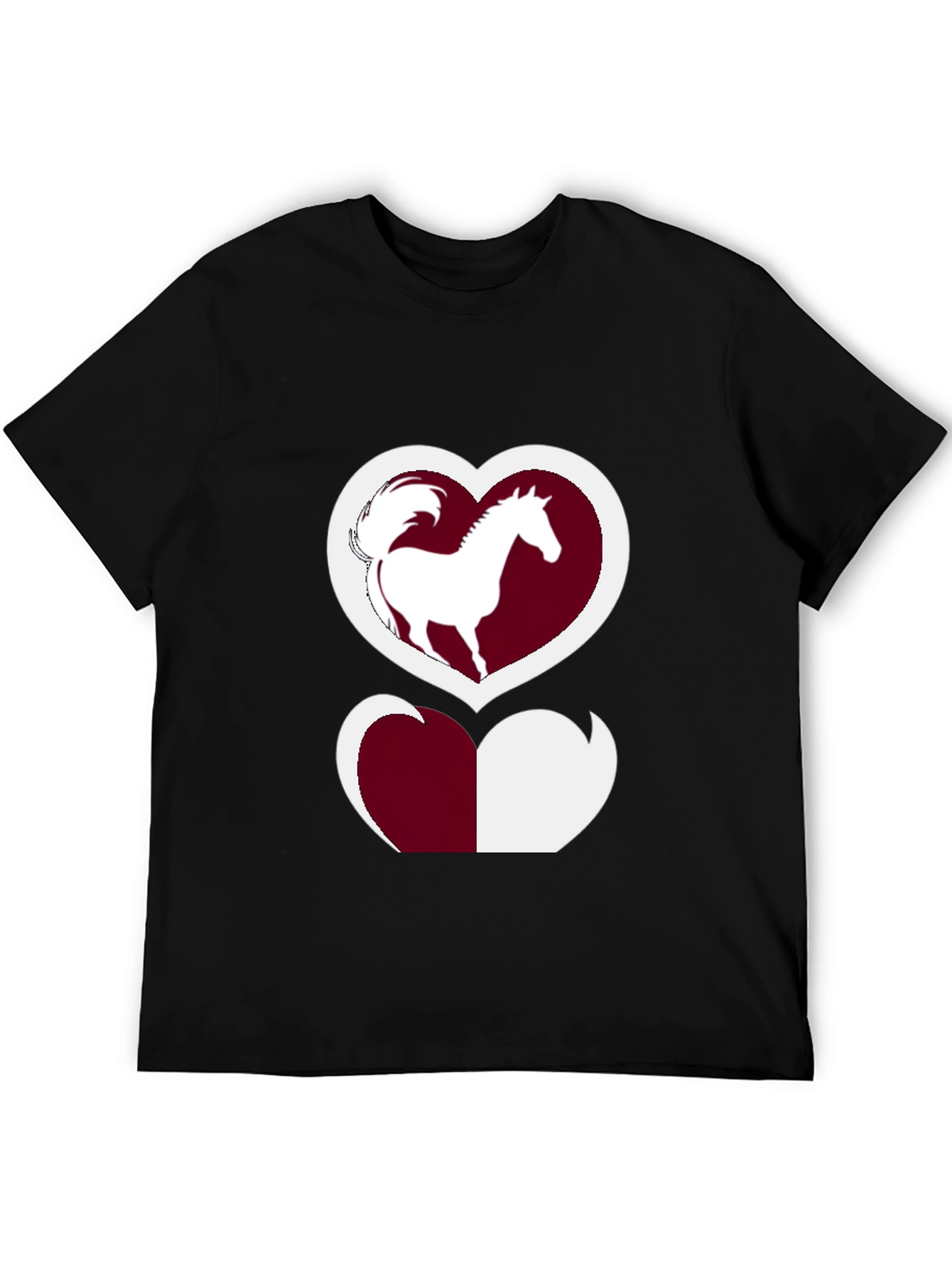 Horse Lover T-Shirt: Heart Silhouette Design