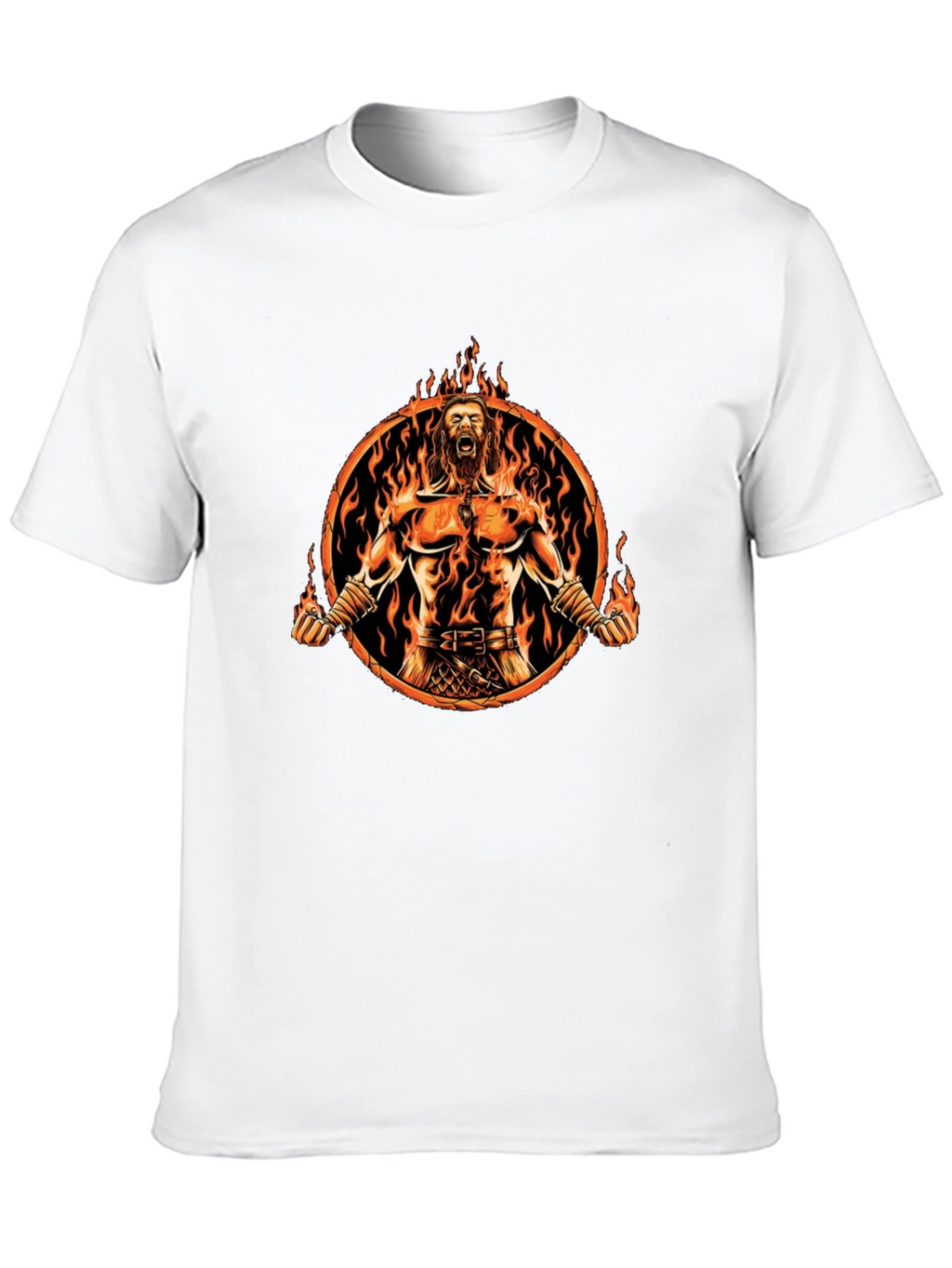 Flaming Warrior Graphic T-Shirt
