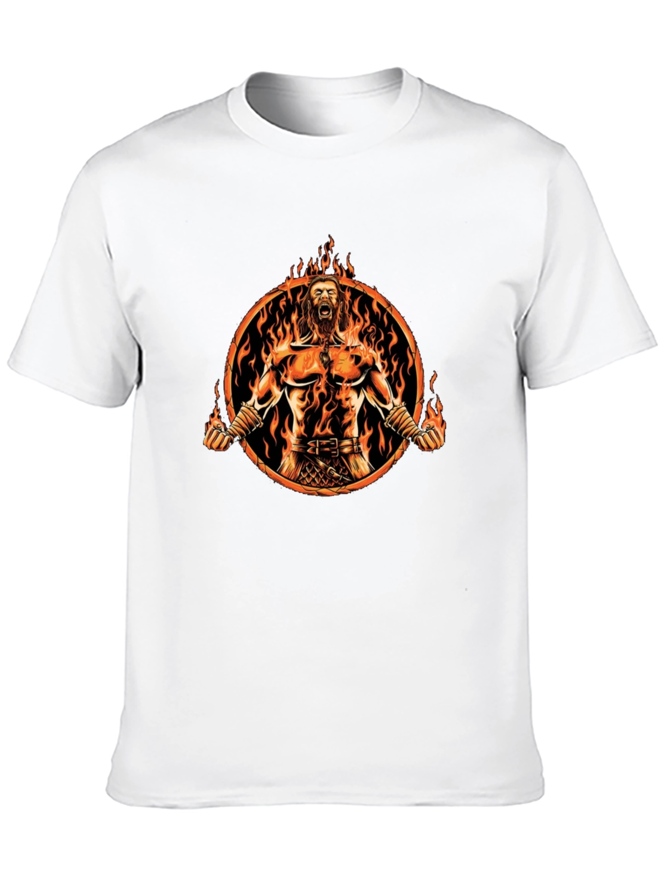 Flaming Warrior Graphic T-Shirt