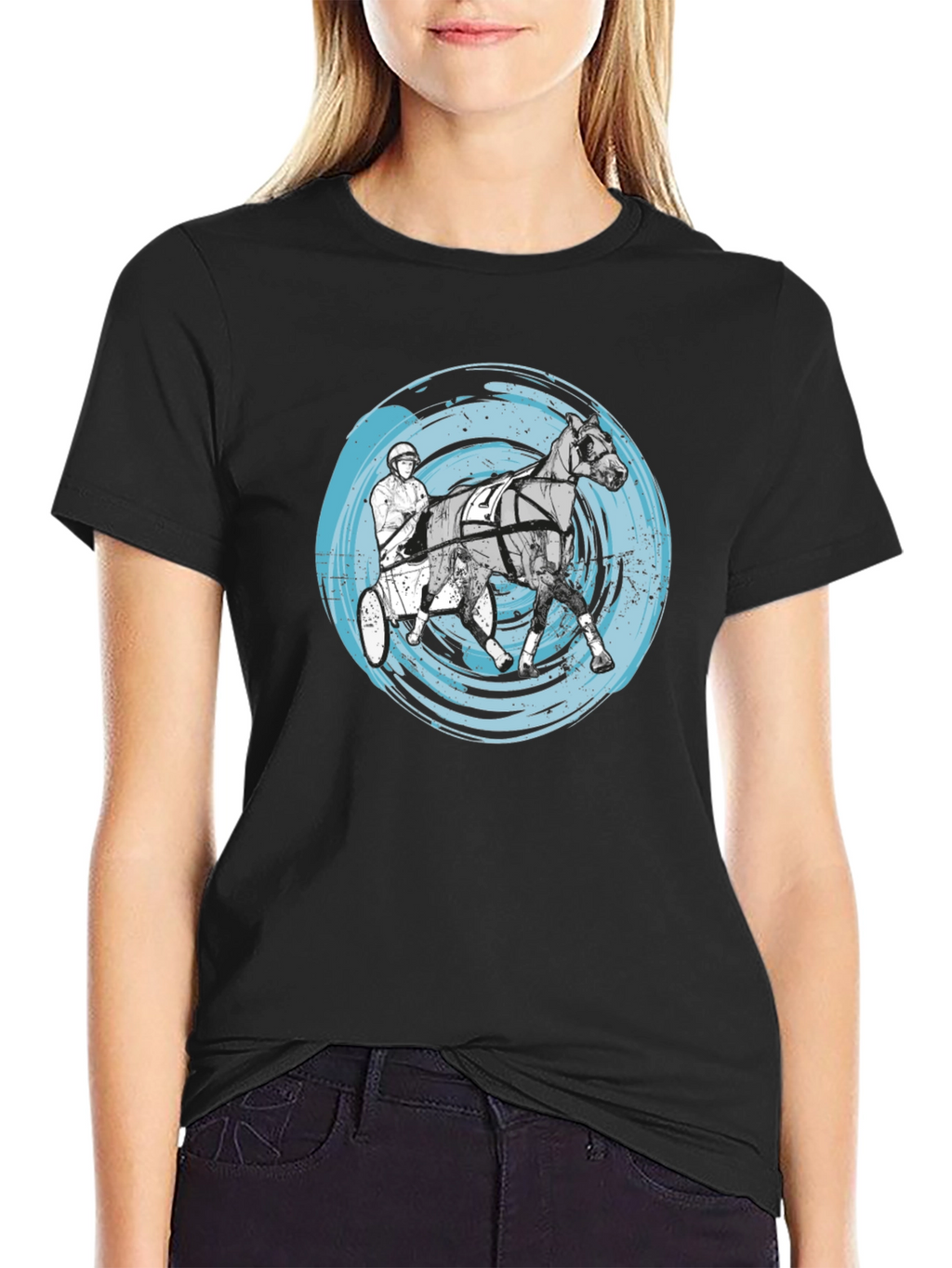 Harness Racing Tee - Distressed Circle Design
