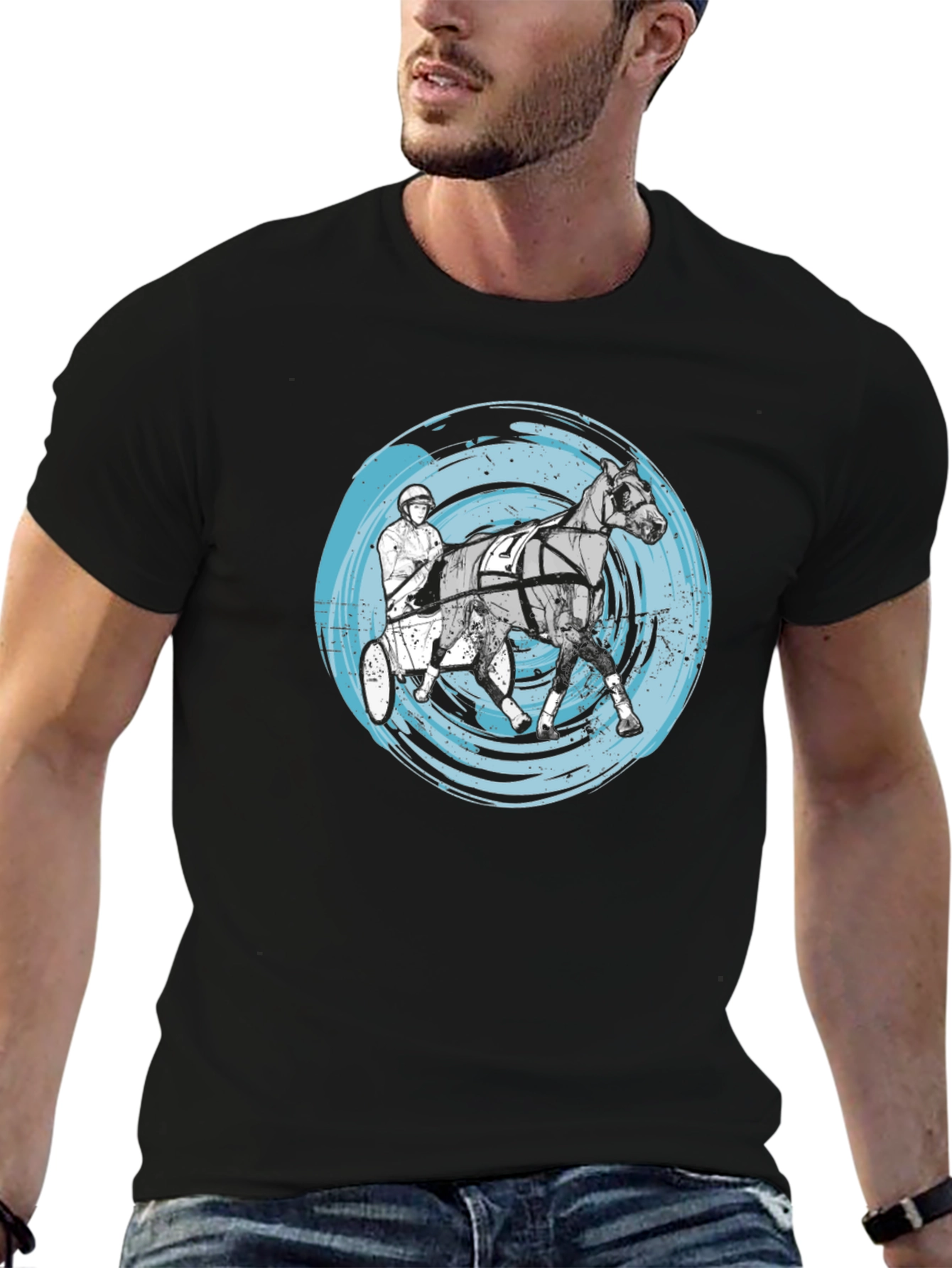 Harness Racing Tee - Distressed Circle Design