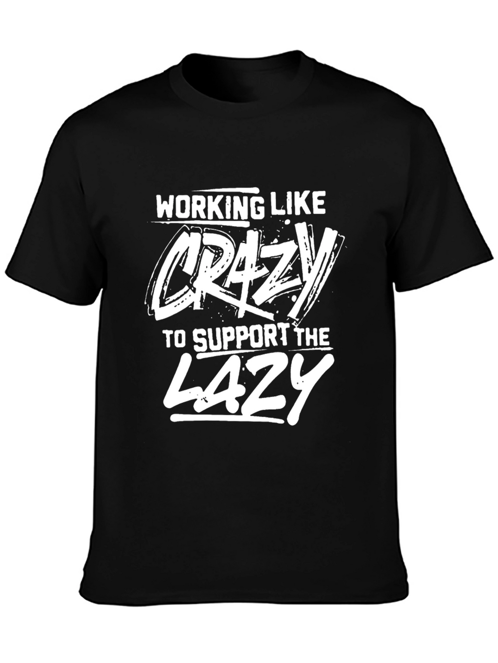 Working Like Crazy Black Graphic Tee