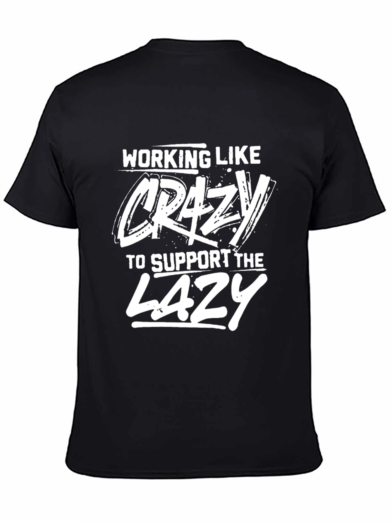 Working Like Crazy Black Graphic Tee