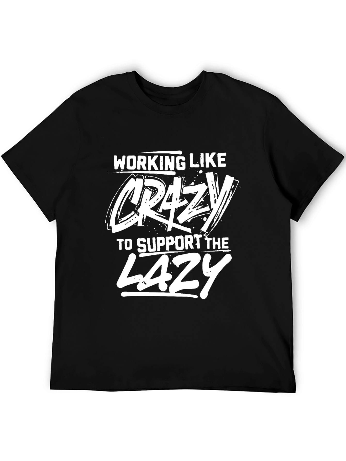 Working Like Crazy Black Graphic Tee
