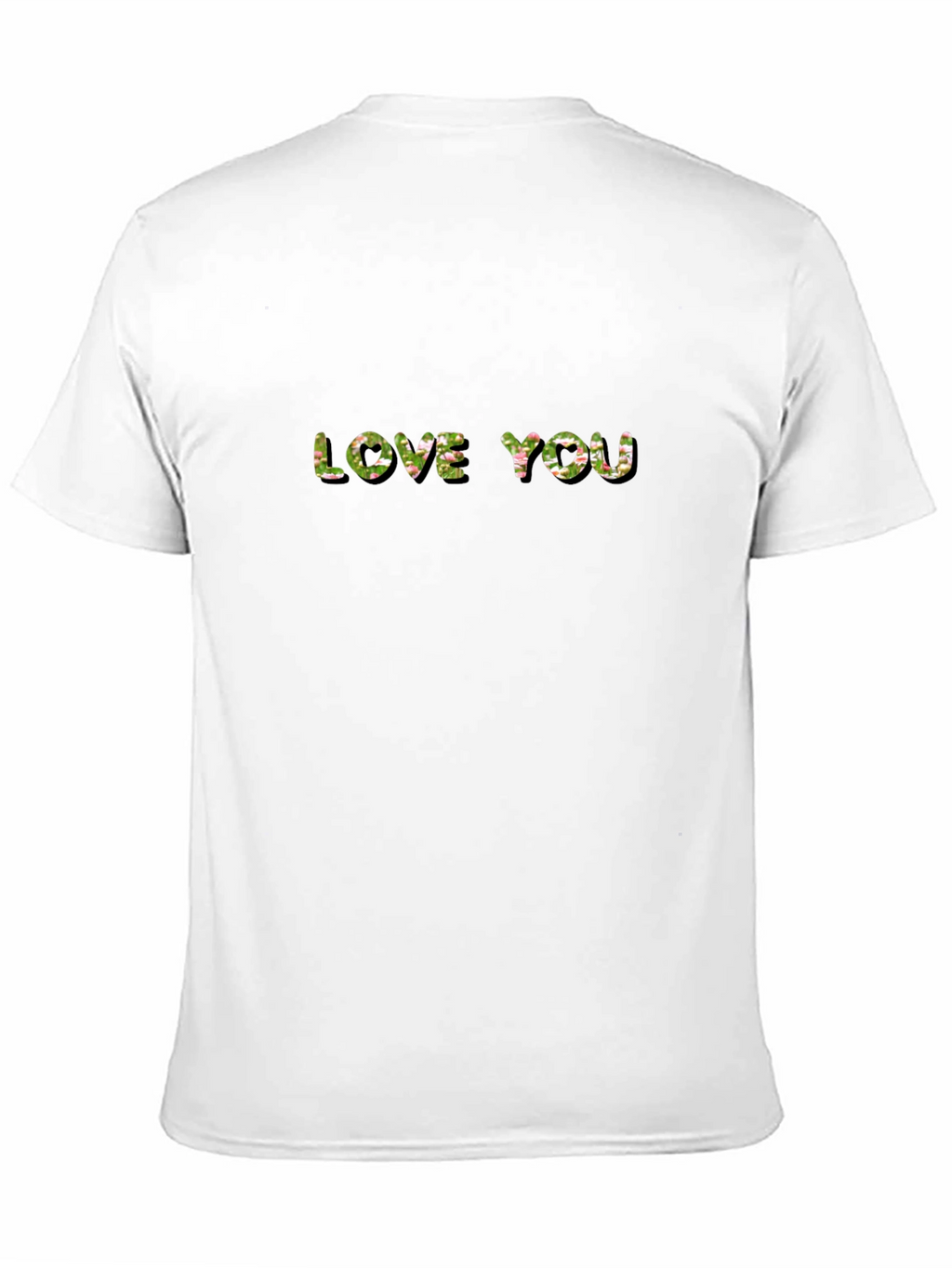 Love You Floral Print Black T-Shirt