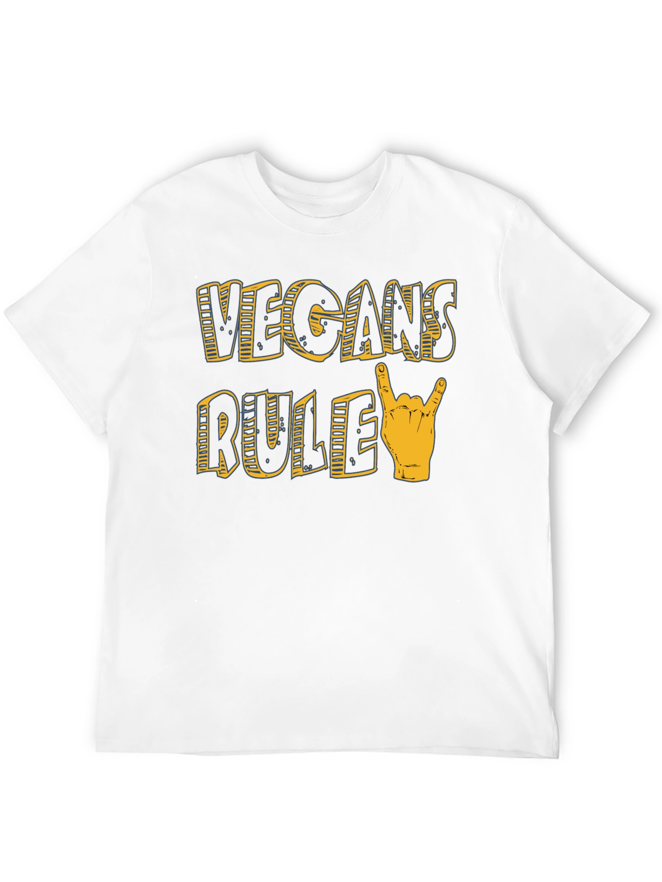 Vegans Rule Graphic T-Shirt - Black