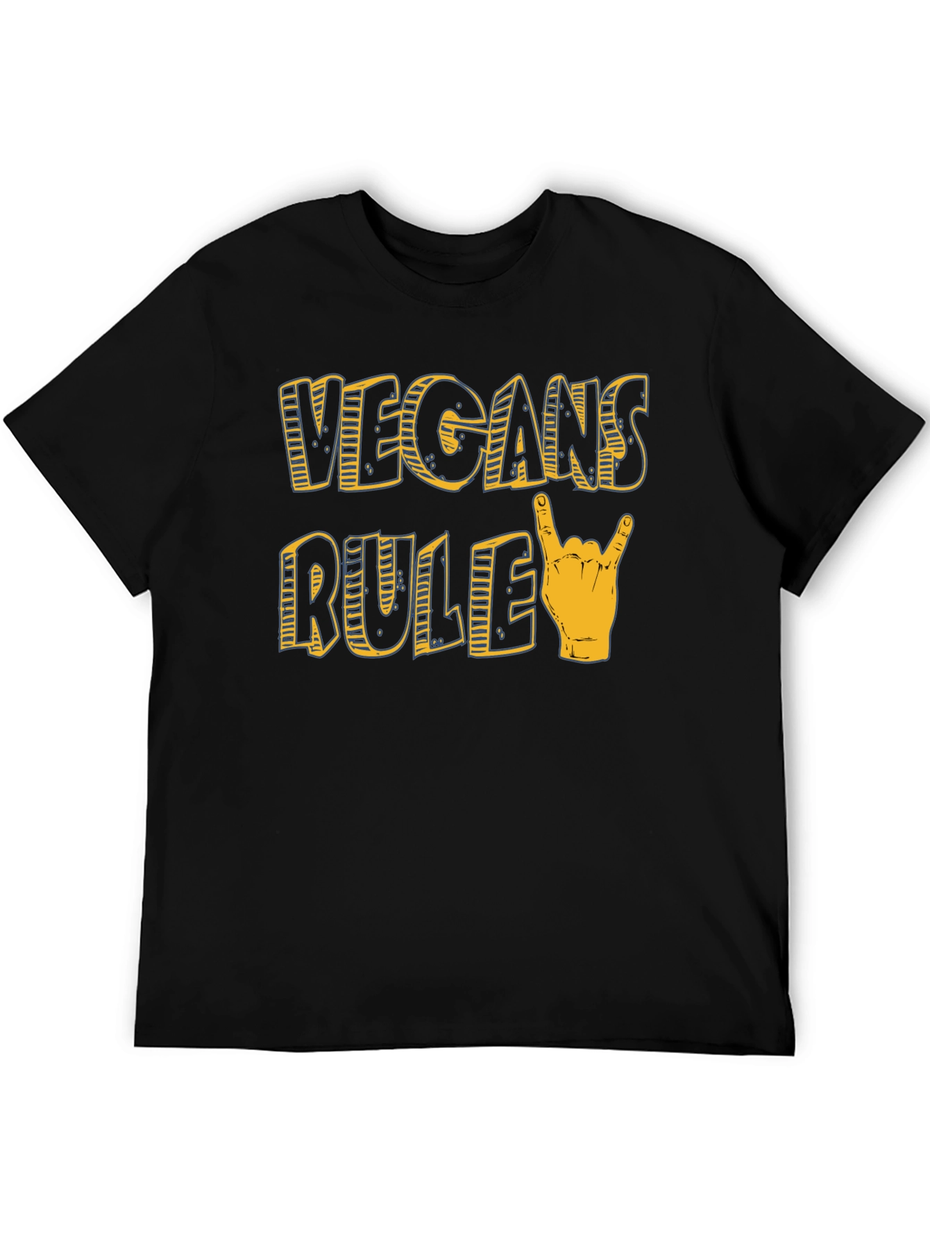 Vegans Rule Graphic T-Shirt - Black