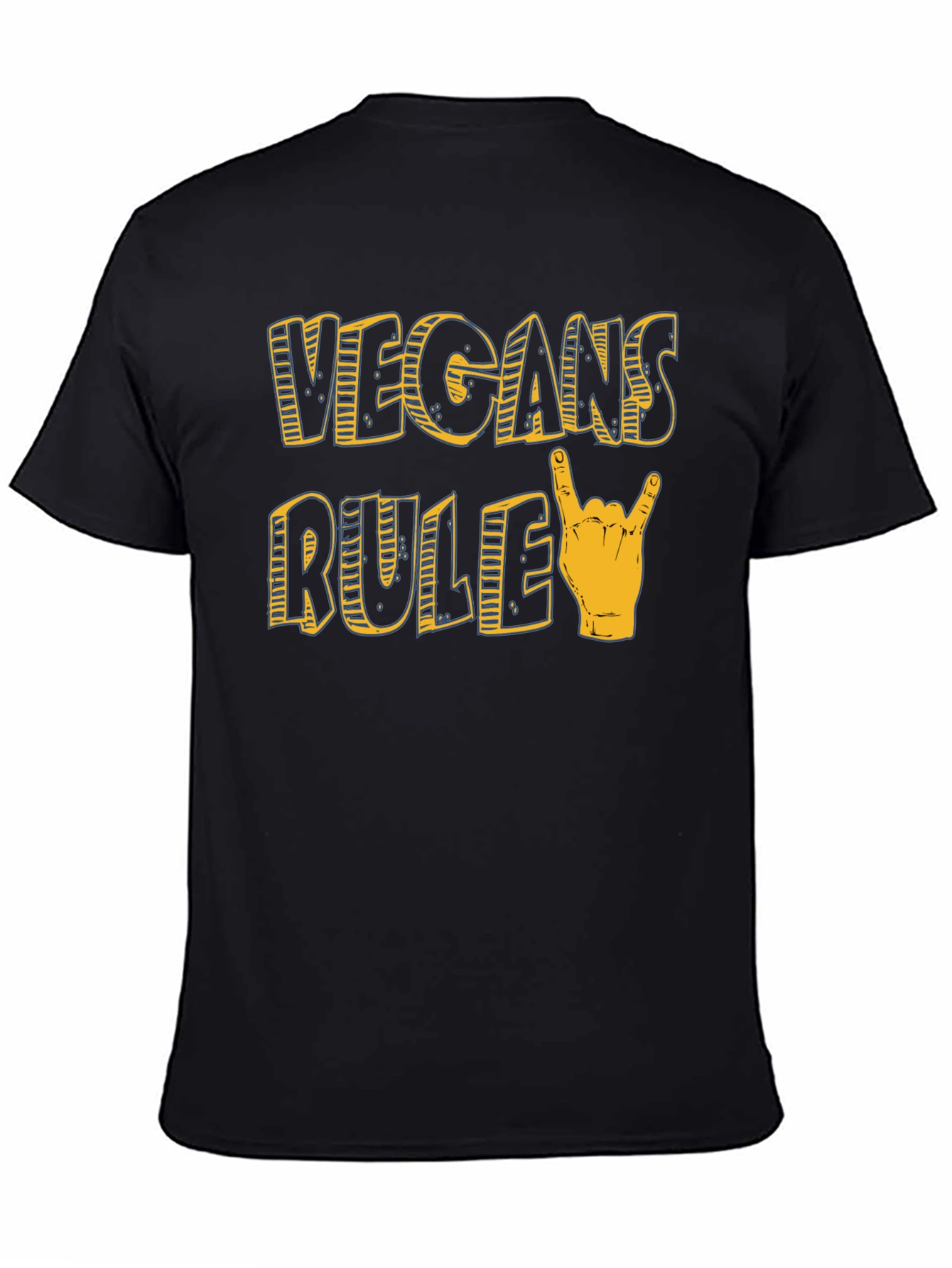 Vegans Rule Graphic T-Shirt - Black