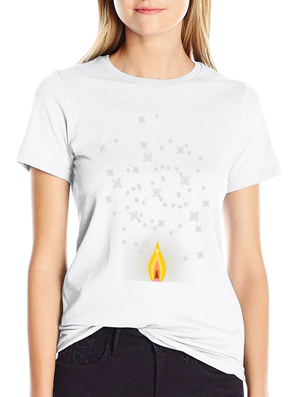 Mens Black Graphic Tee - Candle & Stars Design