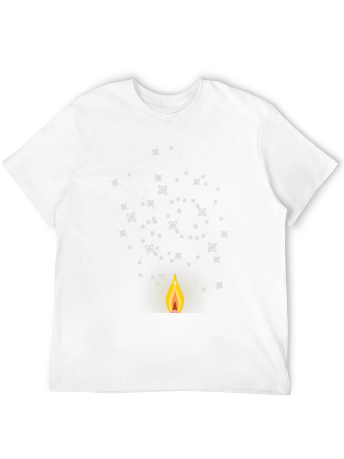 Mens Black Graphic Tee - Candle & Stars Design