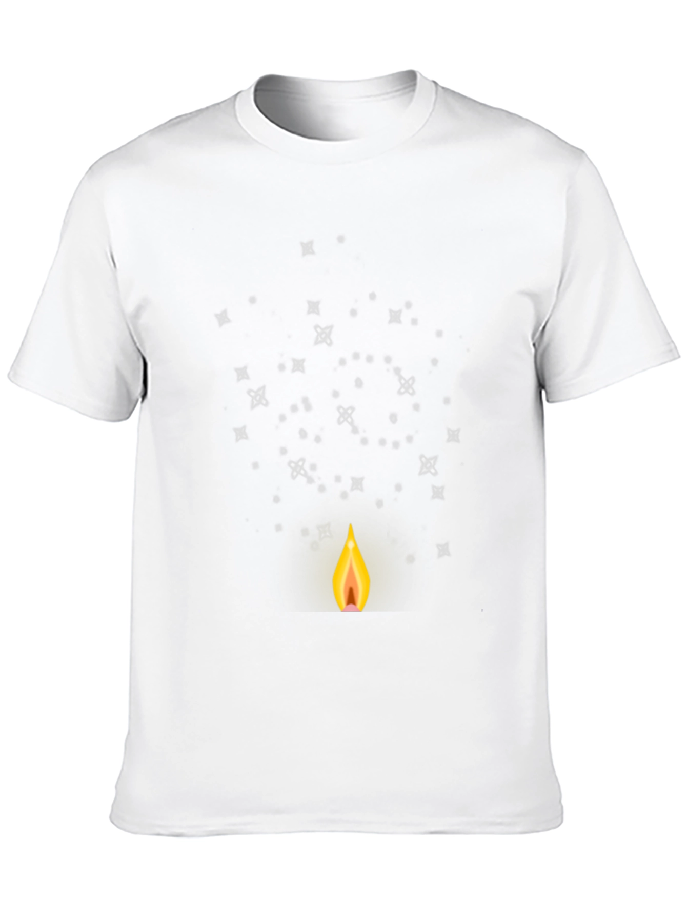 Mens Black Graphic Tee - Candle & Stars Design