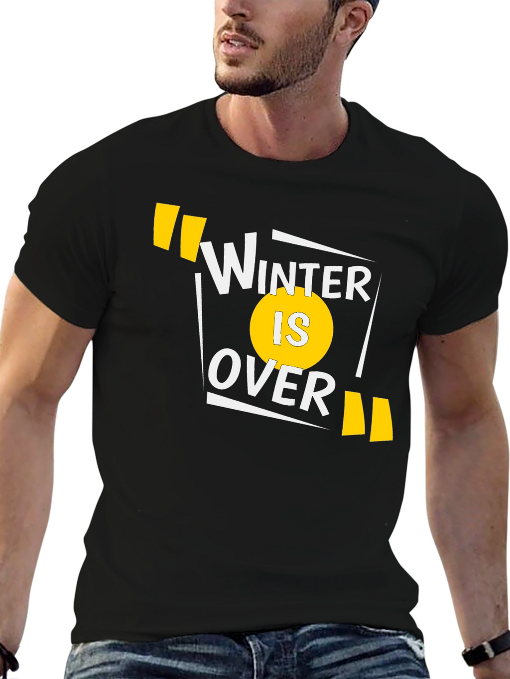 Winter is Over Graphic Tee - Black Cotton T-Shirt