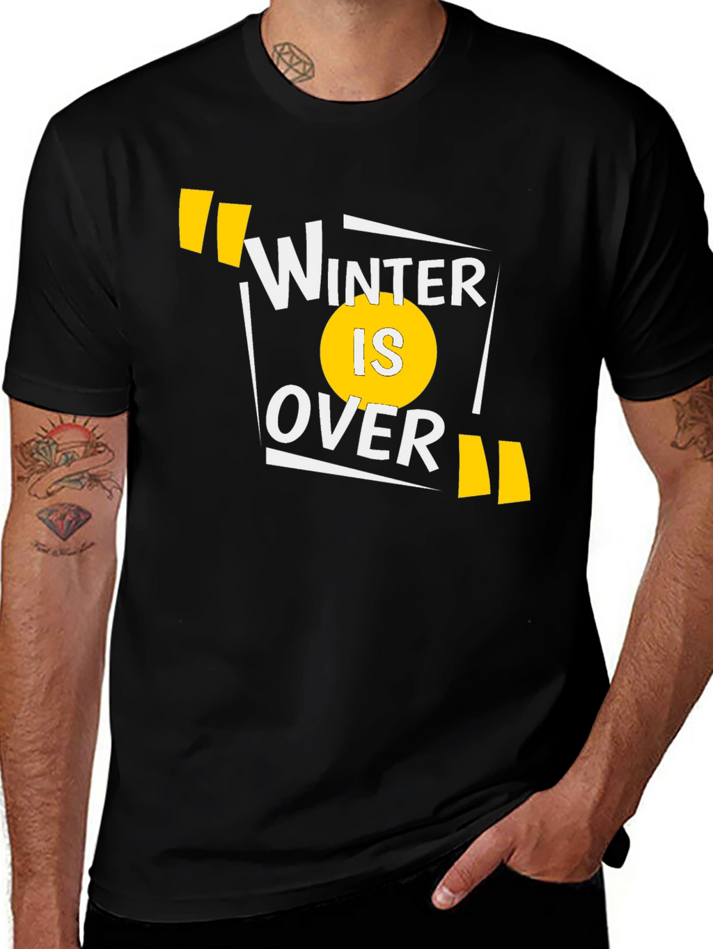 Winter is Over Graphic Tee - Black Cotton T-Shirt