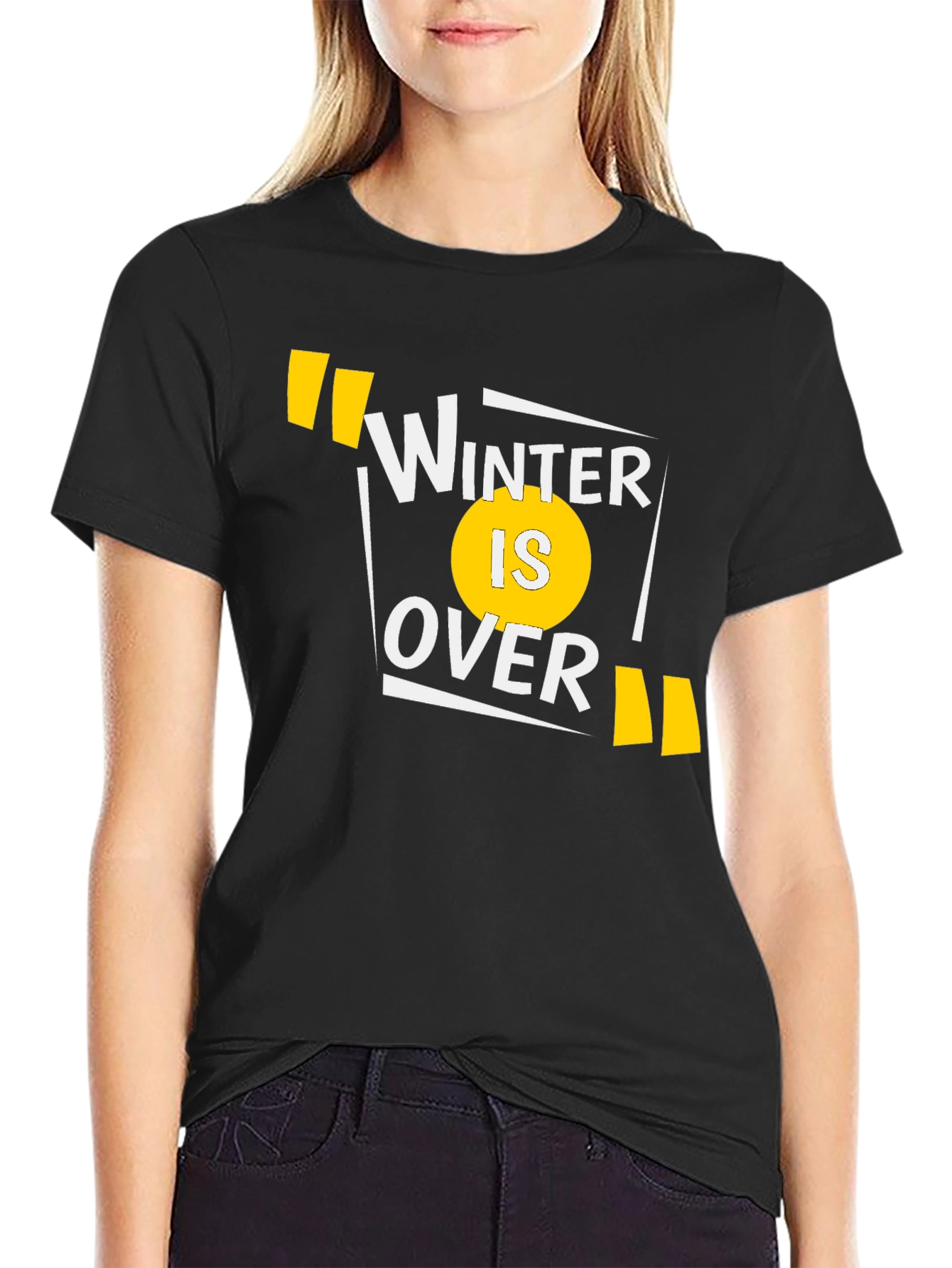 Winter is Over Graphic Tee - Black Cotton T-Shirt