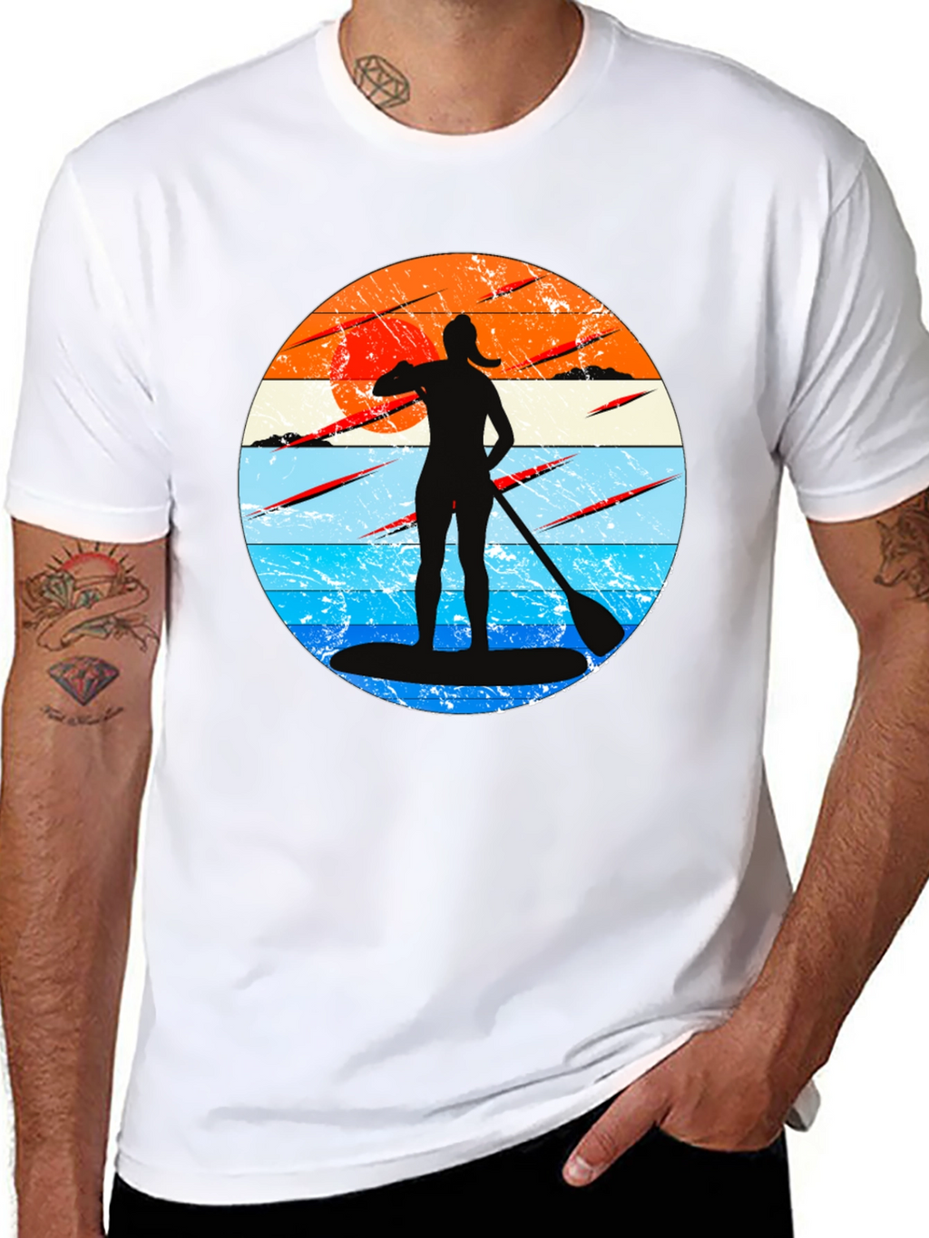 Paddleboarder Sunset Graphic Tee