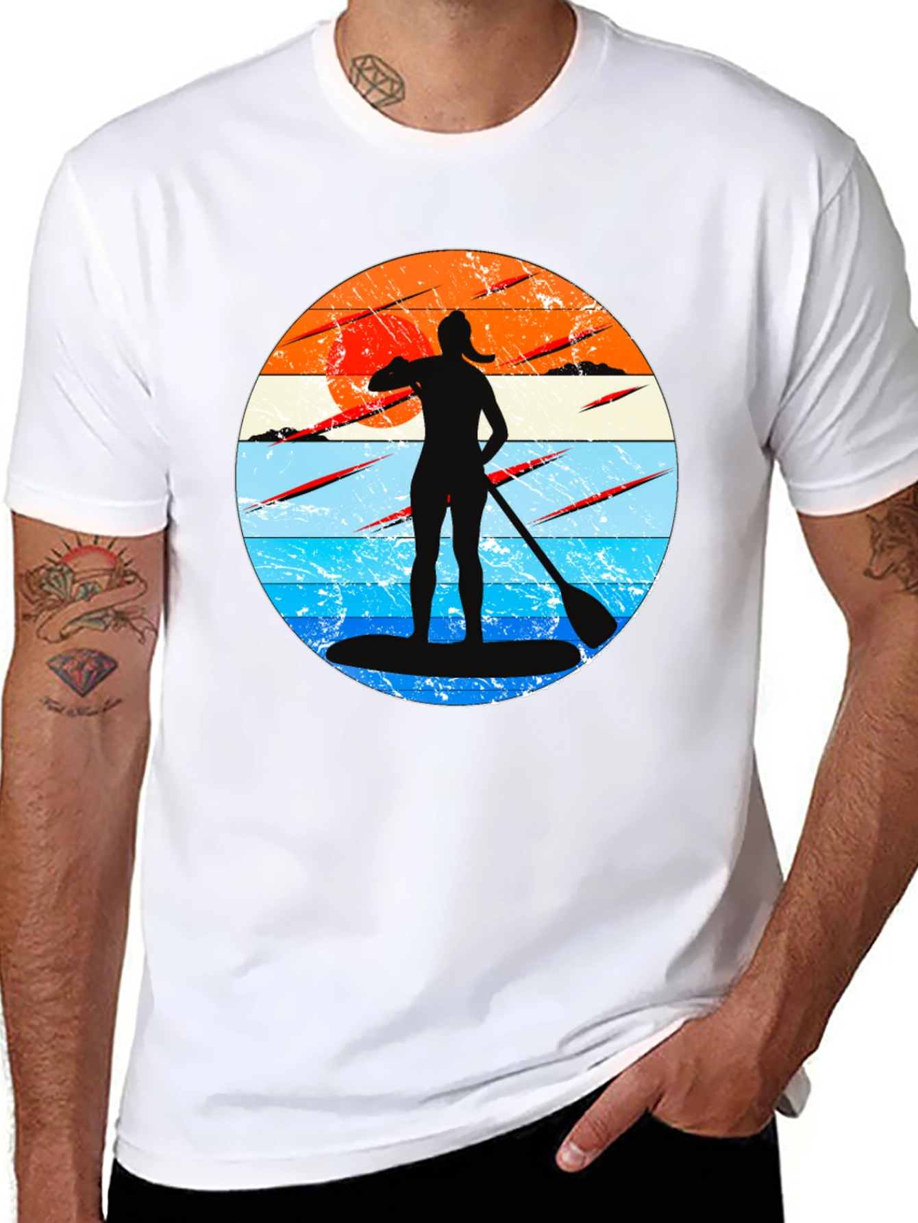 Paddleboarder Sunset Graphic Tee