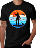 Paddleboarder Sunset Graphic Tee