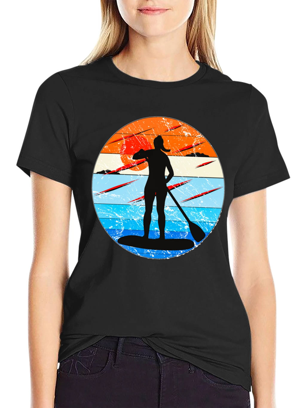 Paddleboarder Sunset Graphic Tee